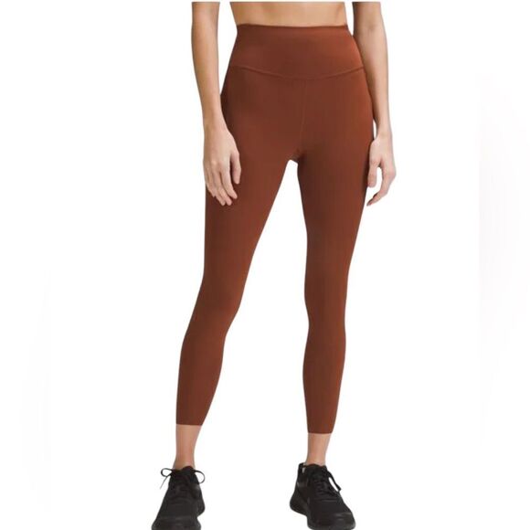 Lululemon Fast and Free High-Rise Tight 25” Pockets DARK TERRACOTTA 4 - Picture 1 of 5